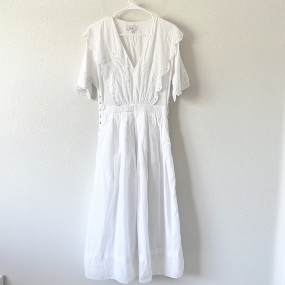 & Other Stories Palm Embroidered Scallop Dress - Picture 15 of 16